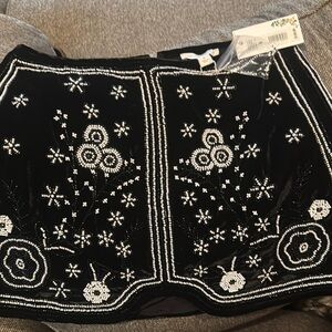 Black and White Beaded Skirt